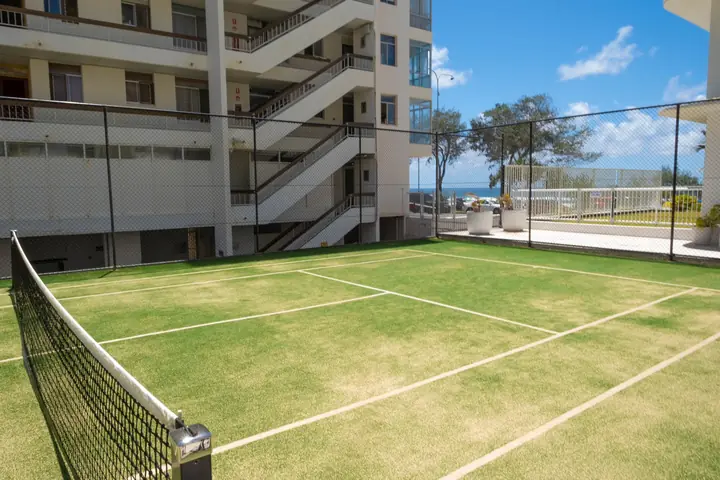 The building's tennis court